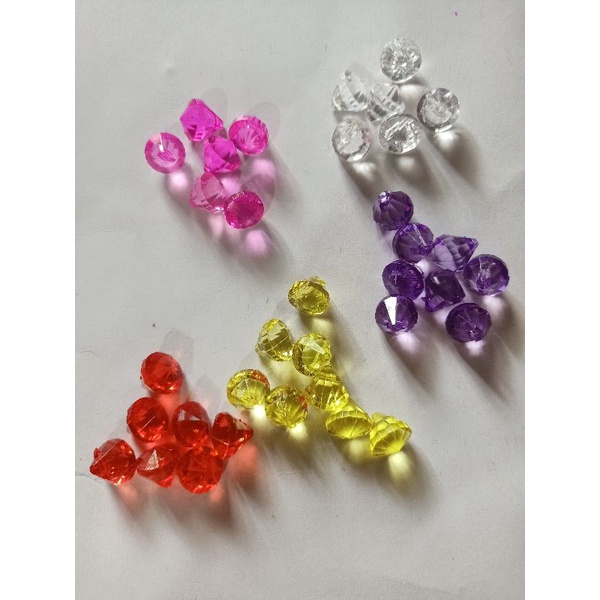NGUYÊN LIỆU HOA PHA LÊ: 100g nhụy kim cương size 1cm 5 màu