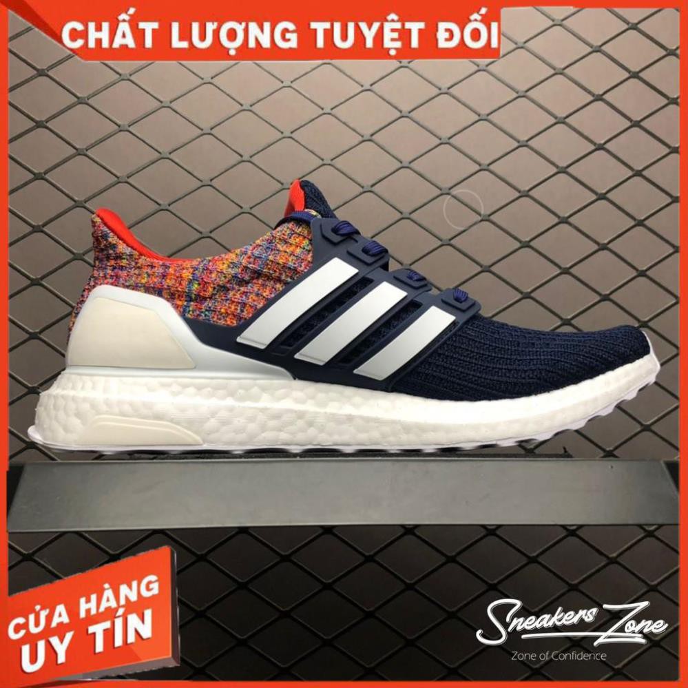 (FREE SHIP + HỘP + QUÀ) Giày thể thao ULTRA BOOST 4.0 multi colors xanh dương gót thổ cẩm siêu đẹp cho nam và nữ : "