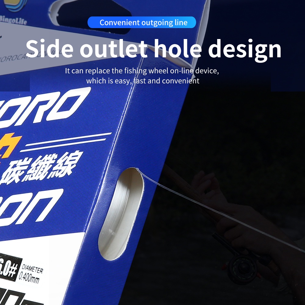 Bingolife Fluorocarbon Dây Câu PA Dây Câu Mạnh Dây Kéo Bền 100m