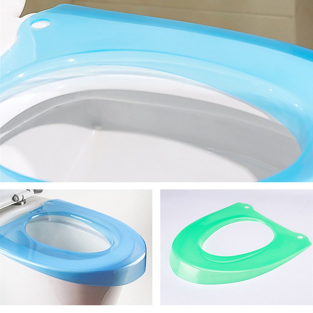 Tấm lót bệ ngồi toilet hình chữ O màu trơn có thể giặt sạch phù hợp bốn mùa thông dụng cho phòng tắm