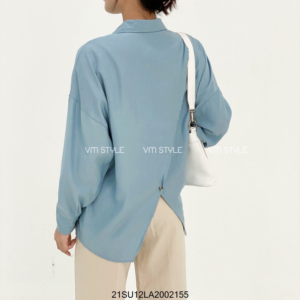 Áo sơ mi tay dài VM STYLE trơn cổ bẻ lưng xẻ 2 vạt thời trang nữ ulzzang hàn Quốc 21SU12LA2002
