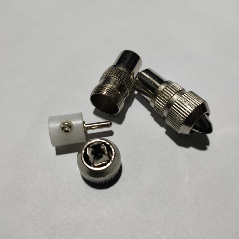 Combo 3 Đầu jack nối ăng ten, rắm cắm TV 9.5, Jack RF bằng inox loại đẹp , giắc cắm đực