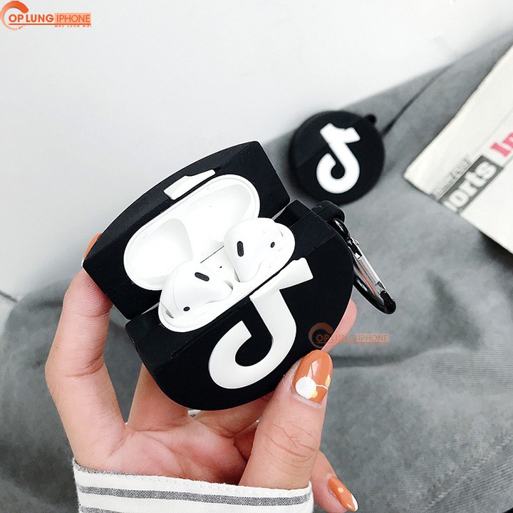 Case airpods Logo Tiktok, Vỏ bao airpod 1 2, inpods 12 silicon đựng tai nghe bluetooth , tai nghe không dây