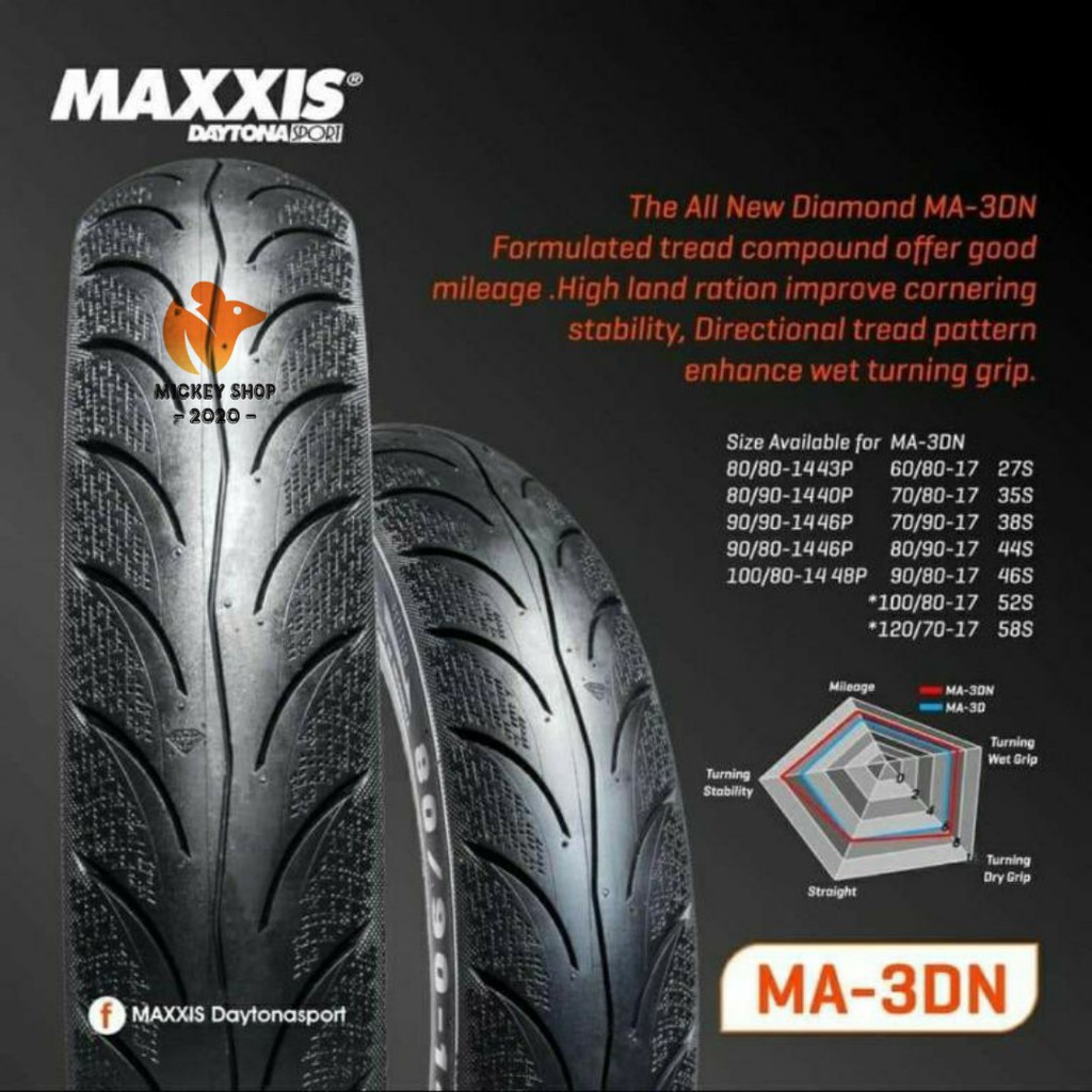 [ CHÍNH HÃNG ] Vỏ Lốp Maxxis Diamond MA-3D 70-90/90-17 TL I 100-120/70-17 TL Cho Future, Raider, Exicter, Winner,