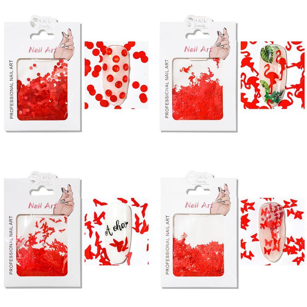 OCEANMAP Hộp Kim Tuyến Hình Lá Phong / Trăng / Trái Tim / Ngôi Sao Trang Trí Móng Nghệ Thuật