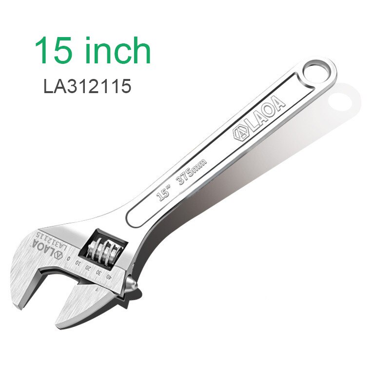 Mỏ lết 10inch / 12inch / 15inch Chuyên Dụng LAOA, Làm Từ Thép Cacbon Bền Bỉ Cao