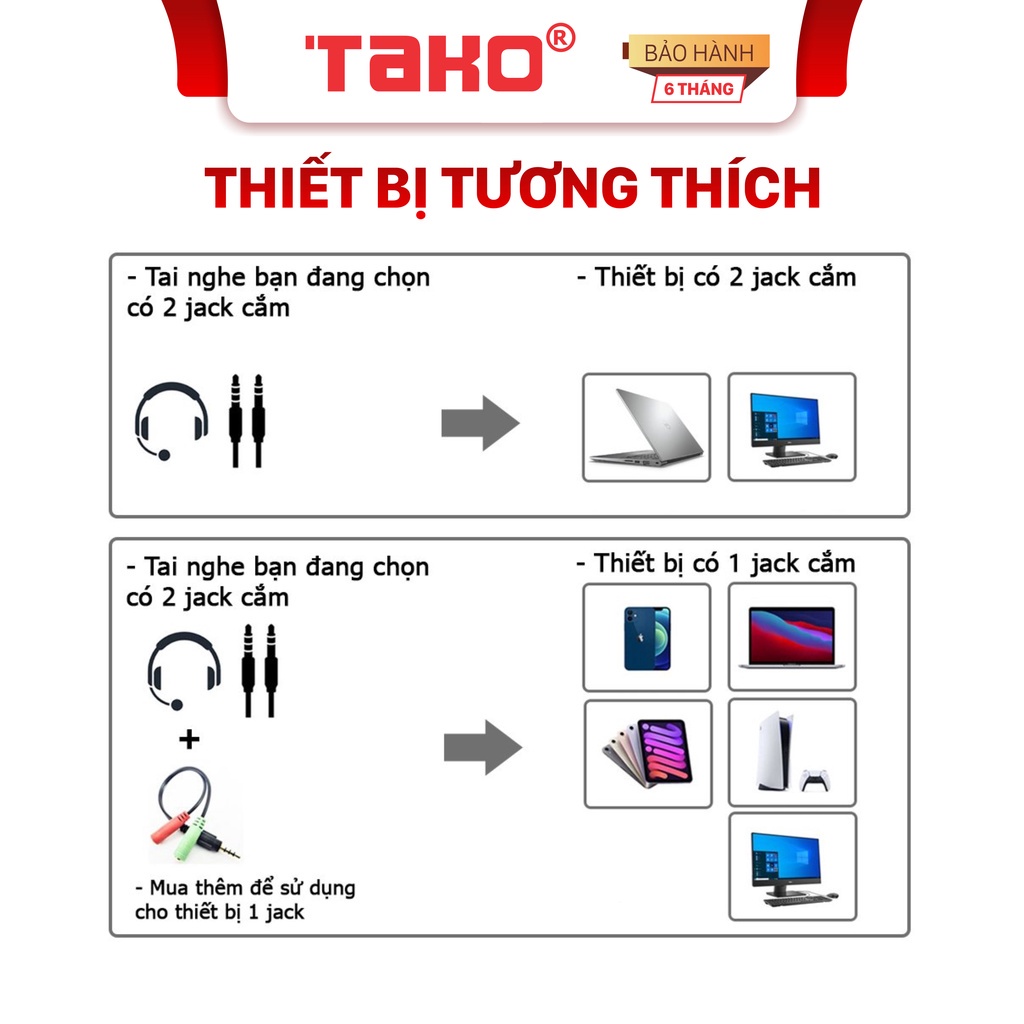 Bộ chia tai nghe 1 đầu cắm sang 2 cổng Míc và âm thanh 3.5mm. Chính hãng