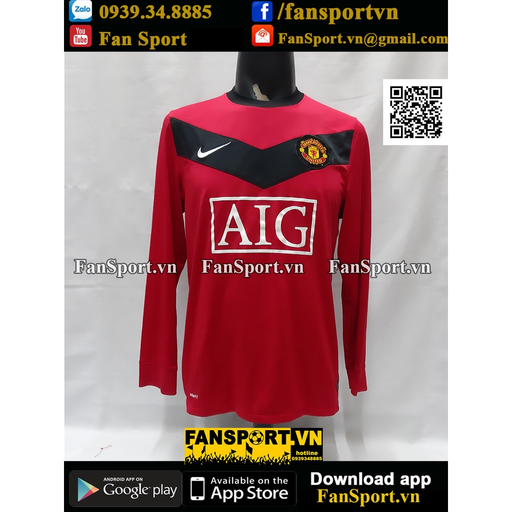 Áo đấu bóng đá Manchester United 2009-2010 home shirt jersey red 355092 Nike