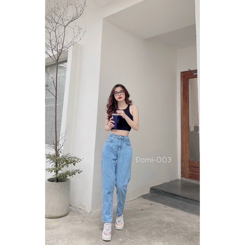 Quần baggy nữ lưng cao kiểu quần bò baggy ống đứng hàng VNXK MS003 thời trang bigsize 2KJean