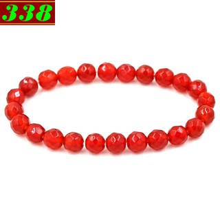 Chuỗi hạt đá mã não đỏ cắt giác 6 ly 26 hạt , vòng chuỗi đeo tay