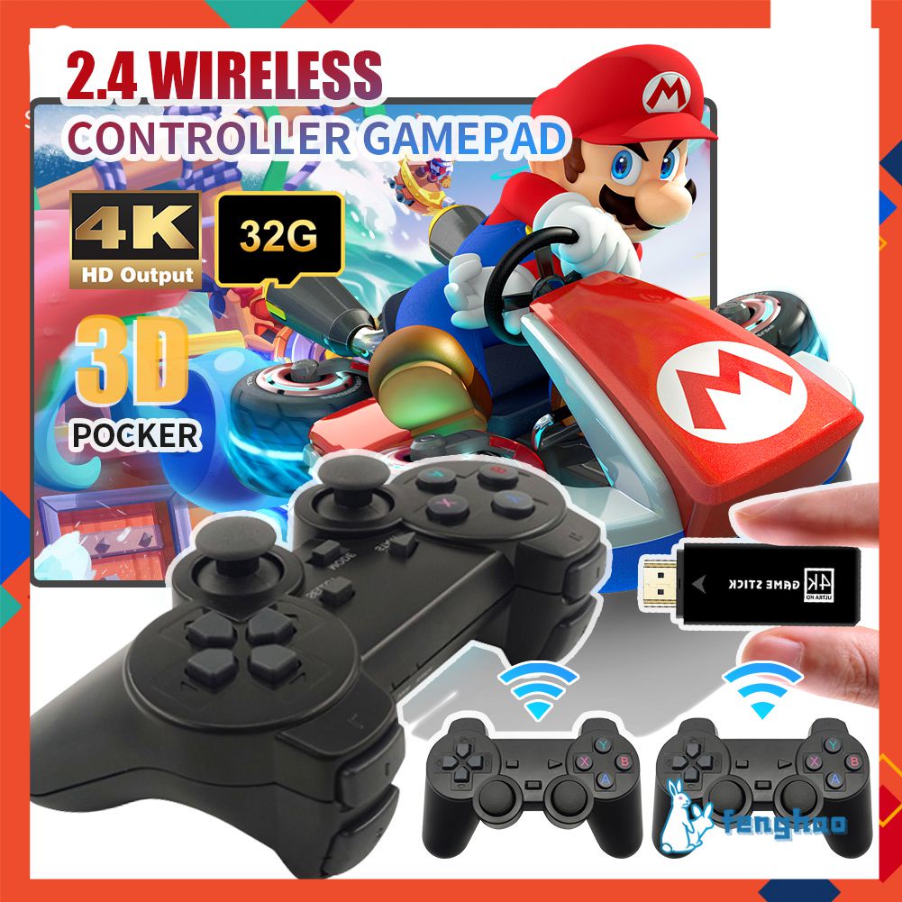 Máy chơi game 10000 trò - Game Stick 4K kèm 2 tay cầm chơi game - Kết nối Tivi HDMI for PS1/PS2