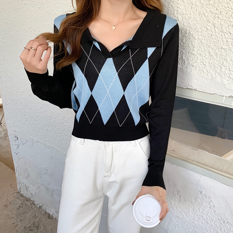 Áo dệt kim tay dài đính đá thời trang cho nữ