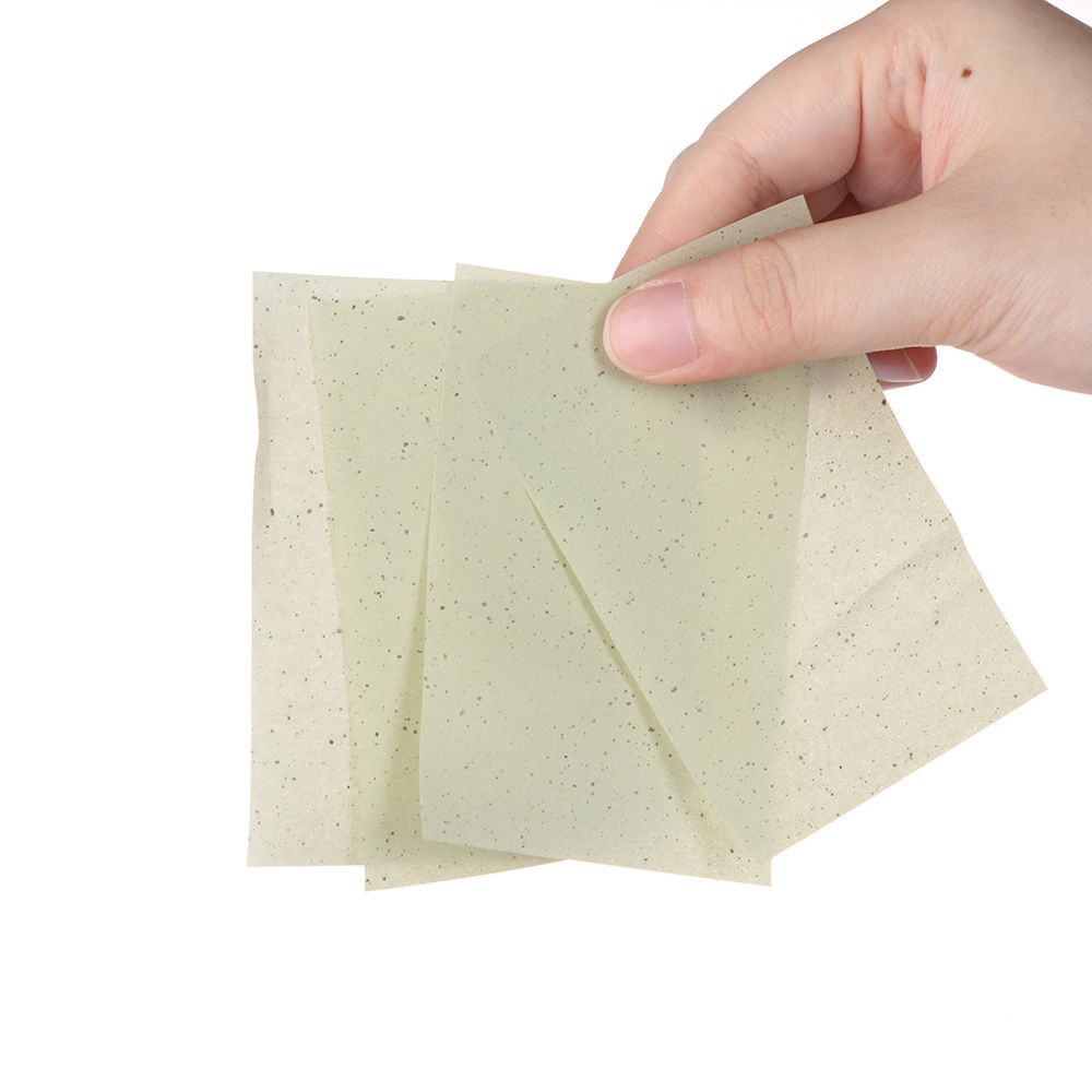 [Hàng mới về] Set 100 tờ giấy thấm dầu chiết xuất trà xanh hoa oải hương làm sạch da mặt