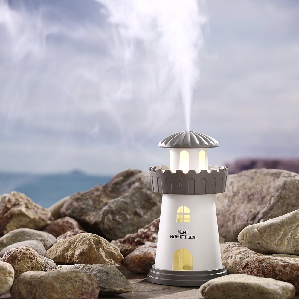 Máy Xông tinh dầu mini LIGHTHOUSE HUMIDIFIER xám