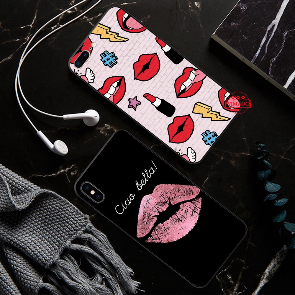 iPhone XS Max XR X 11 Pro 7 8 6 6S Plus Kiss With Lips Remarkable Soft Case