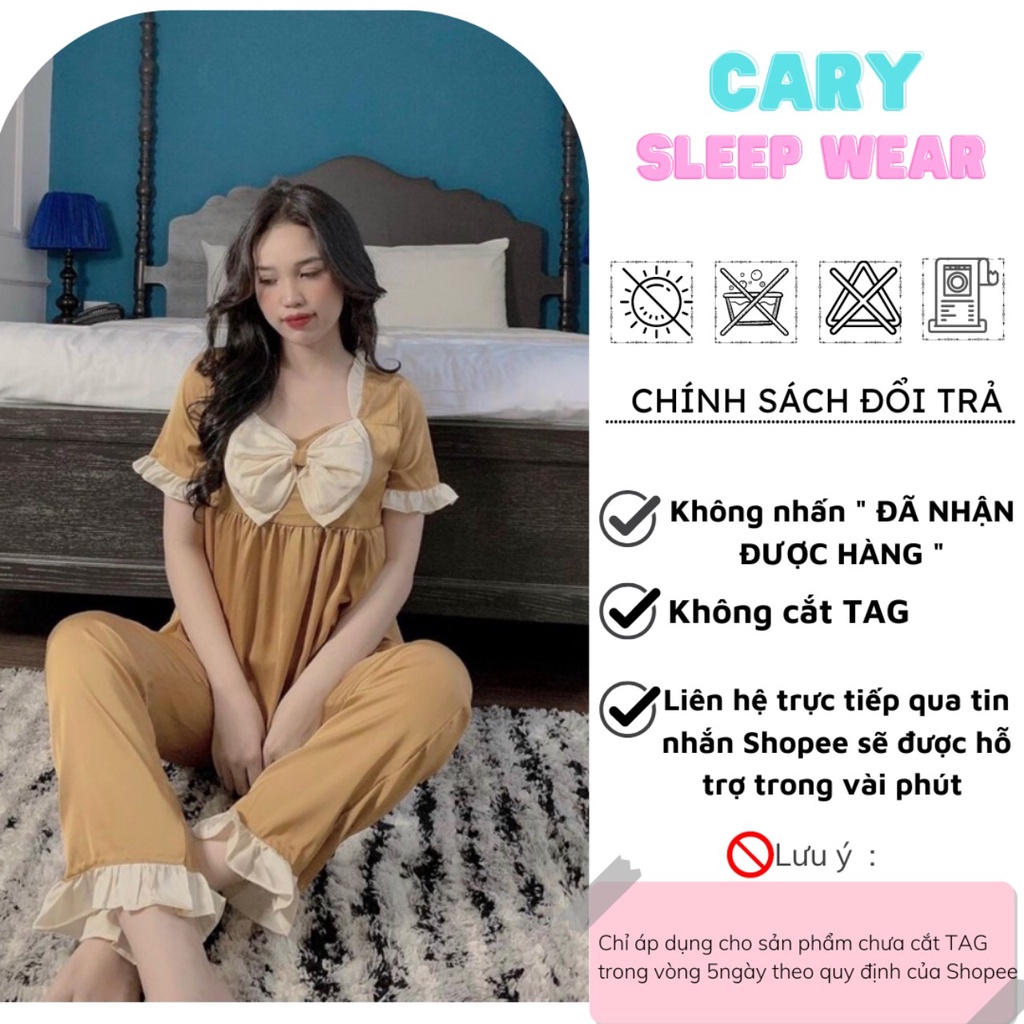Bộ đồ ngủ nữ tay ngắn quần dài pijama mặc nhà dễ thương CARY