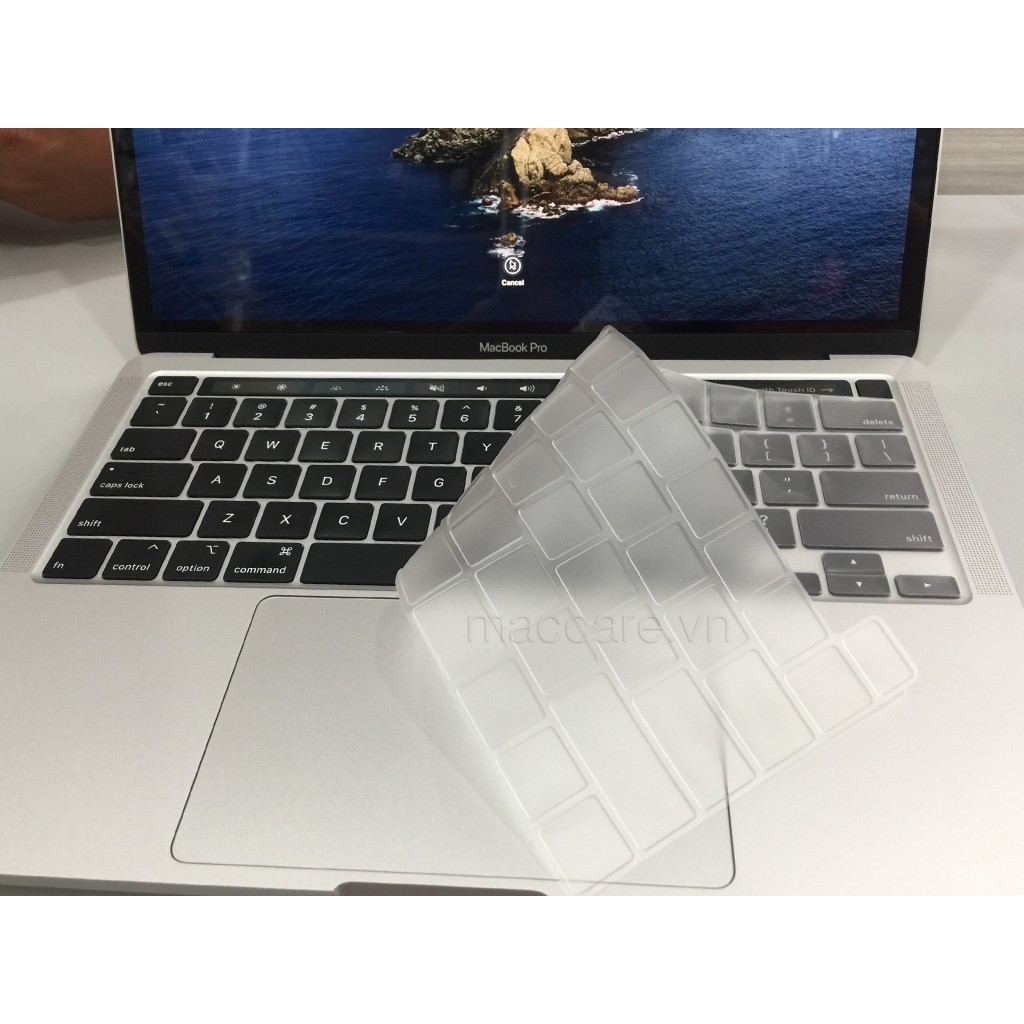 Phủ phím Macbook Pro 13inch 2020 chính hãng JCPAL Fitskin Clear