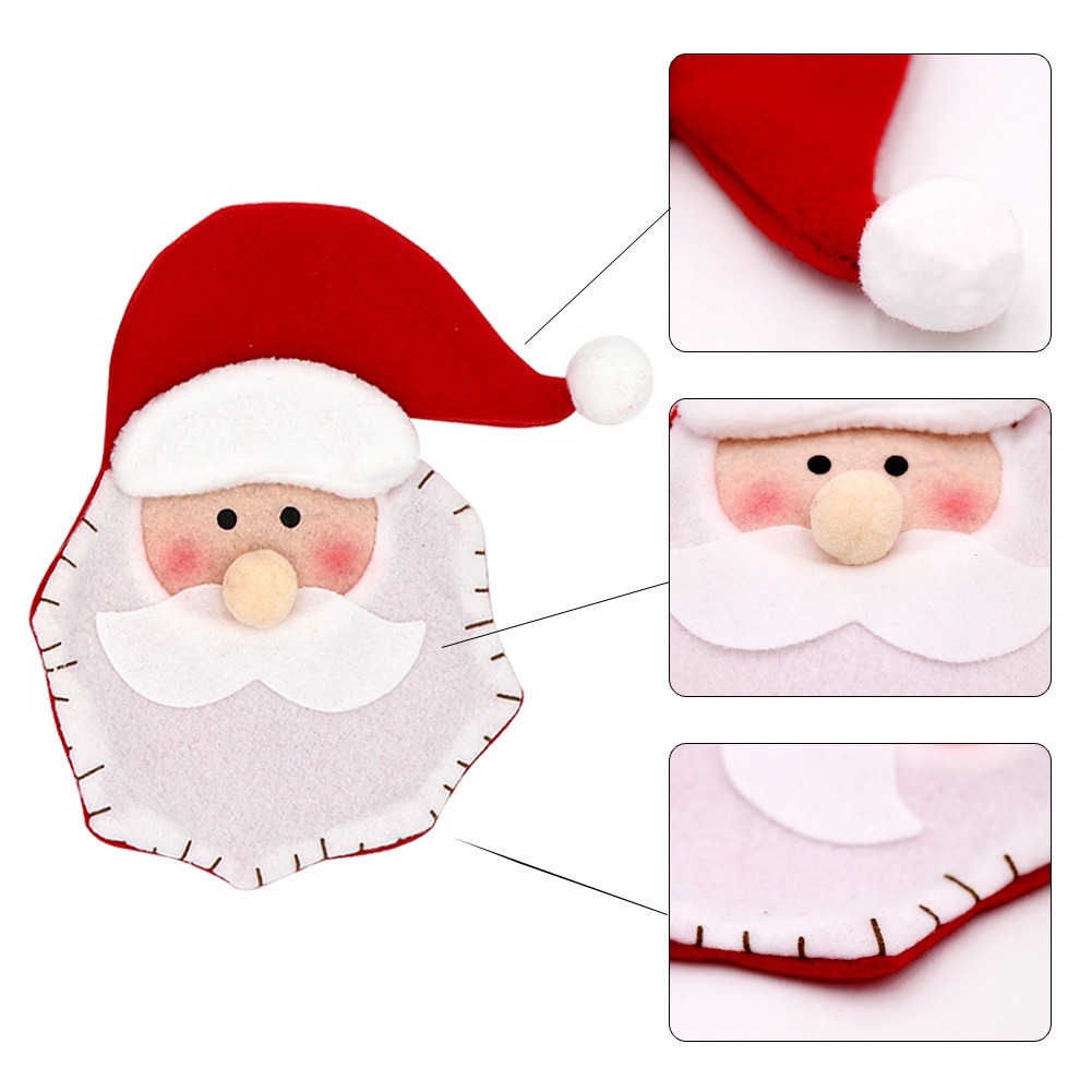 [Hàng Mới Về] [Hàng Giáng Sinh] Vỏ Bọc Dao Nĩa Hình Ông Già Noel Tinh Tế Trang Trí Bàn Ăn / Lễ Hội Nhà Hàng