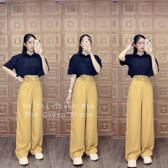 [Mã WASTUP giảm 10% tối đa 30K đơn 99K] Áo croptop cổ bẻ from rộng chất thun cotton Free Size dưới 55kg dành cho nữ | BigBuy360 - bigbuy360.vn