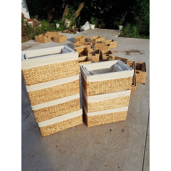 Khay lục bình ⚡ SALE CỰC SỐC ⚡ Giỏ lục bình đựng đồ size L, trang trí nhà cửa, thiết kế chắc chắn tỉ mỉ