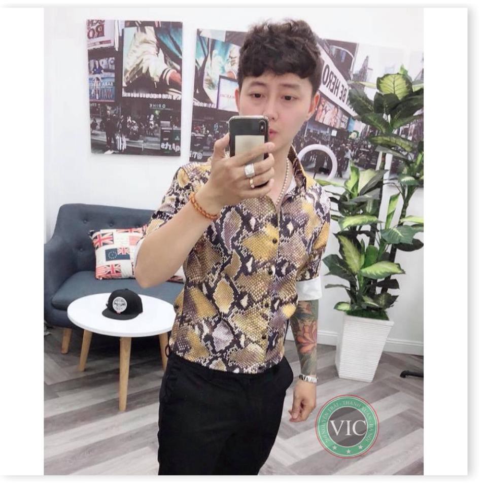 🌸 Xả ( Rẻ vô địch ) SƠ MI NAM HỌA TIẾT DA RẮN (2 MÀU) MẶC ĐÔI ĐƯỢC - 🌸