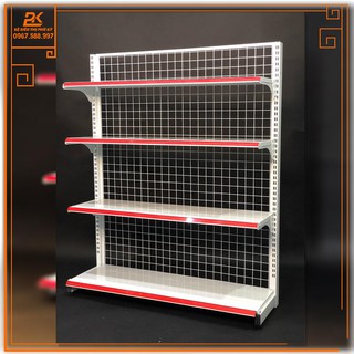 Kệ Siêu Thị Đơn Áp Tường (1 măt ) Dài 120 Rộng 35 Cao 150 x 4 Tầng