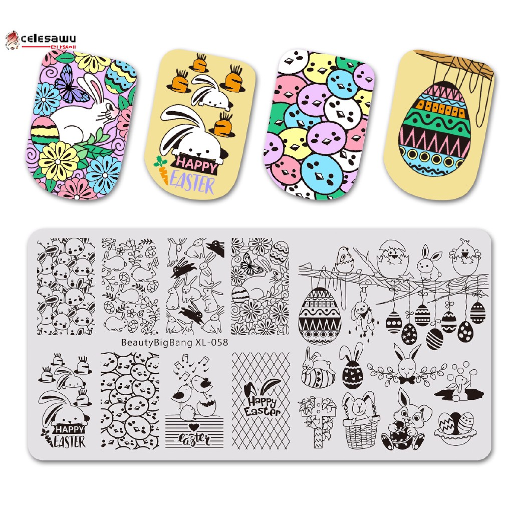 [Hàng mới về] Khuôn trang trí móng tay nghệ thuật họa tiết Phục Sinh xinh xắn