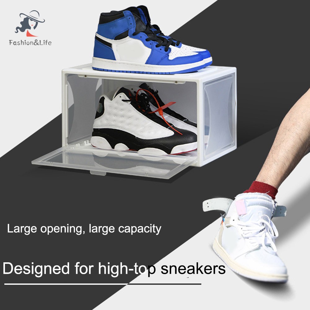 ✨TCXL✨ Transparent Shoe Storage Box Plastic Collection Sundries Cabinet Dust Proof Anti Moisture Shoes Wall for Sneaker Basketball Shoes