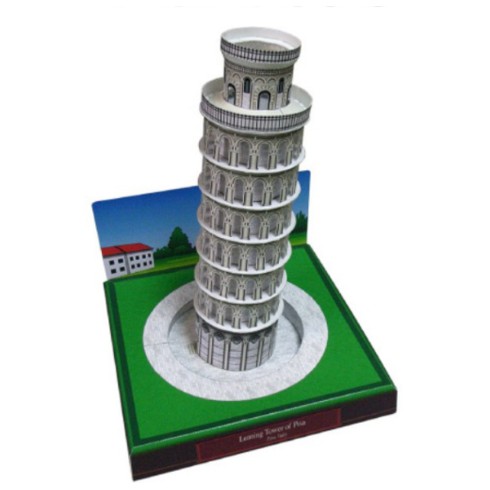 Ghép hình mô hình giấy anime 3D Tháp nghiêng Pisa - Paper Craft