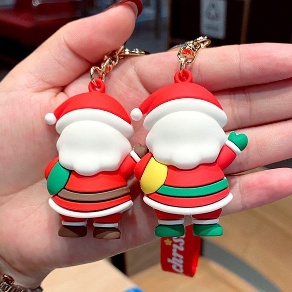 Móc Khóa Hình Ông Già Noel Bằng Cao Su Mềm Dễ Thương