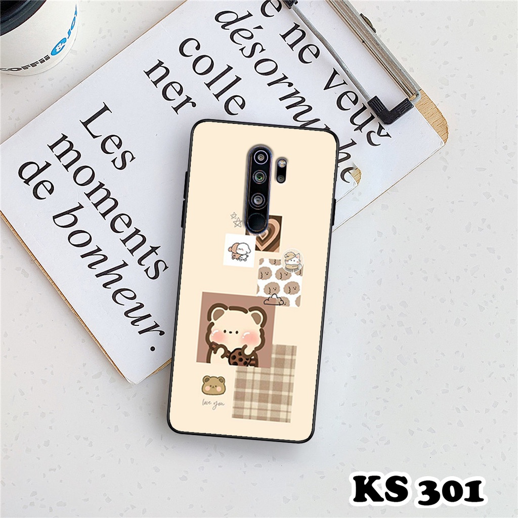 Ốp lưng Xiaomi Redmi Note 8 - Xiaomi Redmi Note 8 Pro - Ốp in hình gấu &amp; thỏ - lưng nhám viền TPU cao cấp