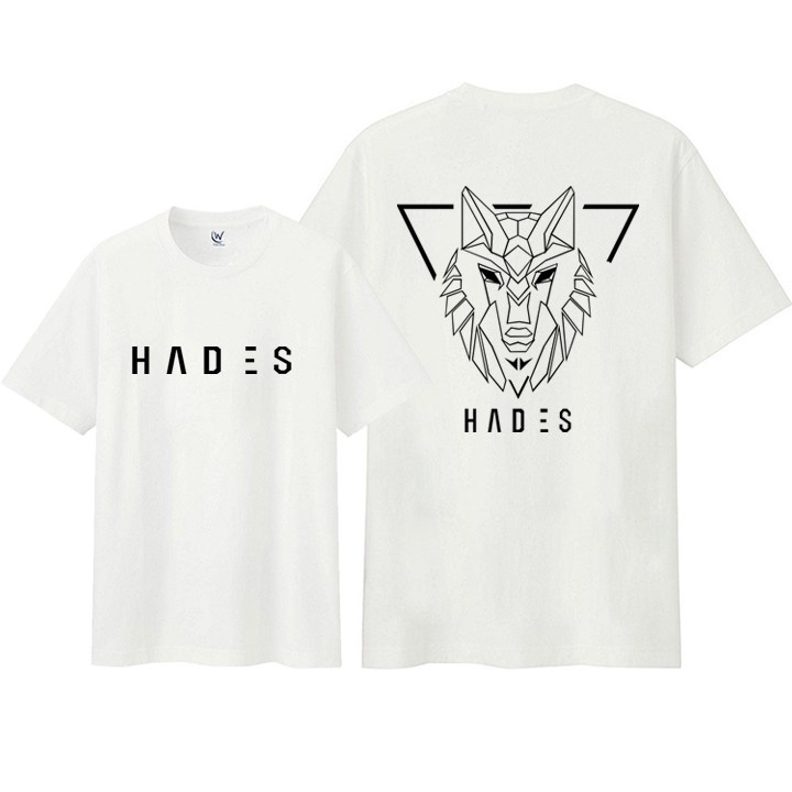 Áo phông unisex Hades đầu sói tay lỡ form rộng chất cotton mềm mát