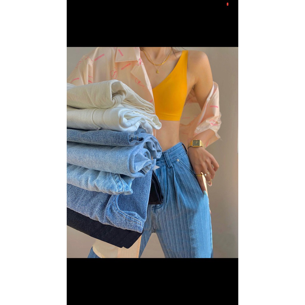 Quần jean ống suông kẻ sọc phong cách retro  thời trang | BigBuy360 - bigbuy360.vn