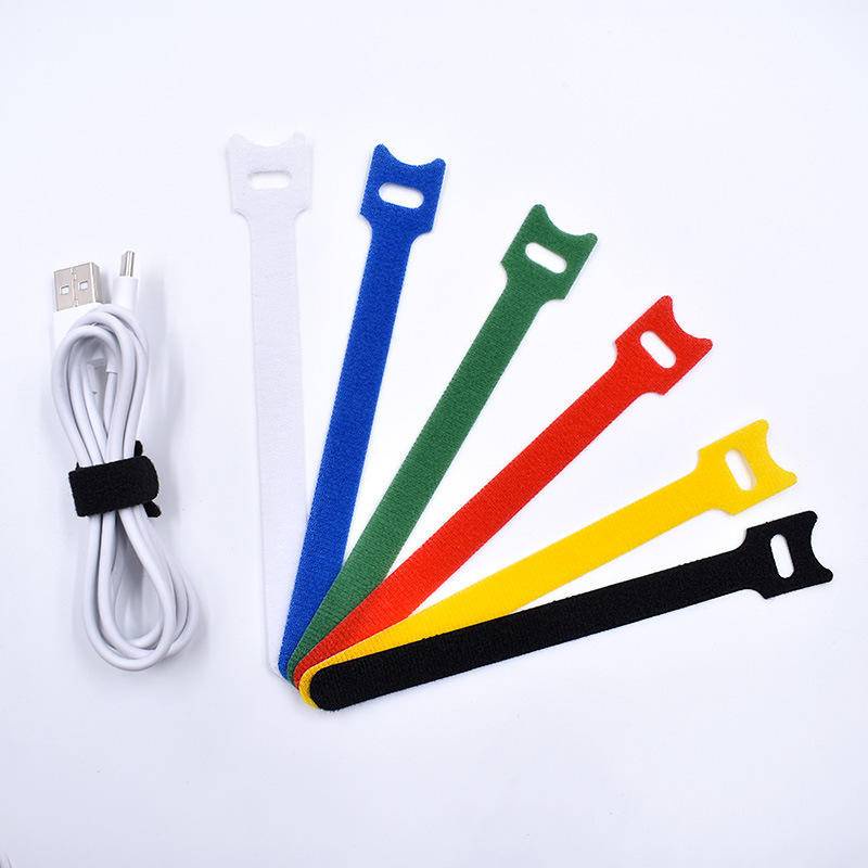 Set 2 Dây Quấn Cáp Khóa Dán Chữ T Tái Sử Dụng Linh Hoạt