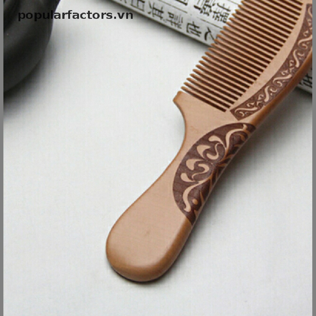 Lược Gỗ Đào Tự Nhiên Chải Tóc Chống Tĩnh Điện Mát Xa Da Đầu