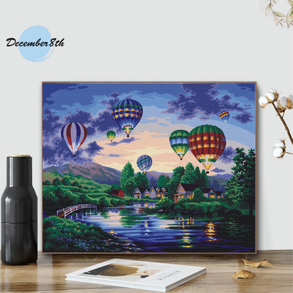 Tranh Treo Tường Tranh Tô Màu Tranh sơn dầu số hóa December8th Khinh khí cầu