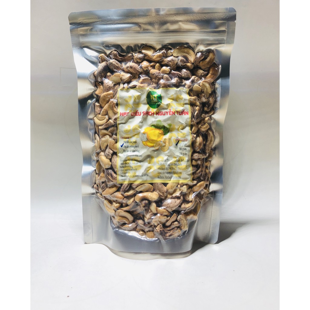 Hạt điều vỡ rang muối chuẩn hàng hạt truyền thống Bình phước 500GRAM