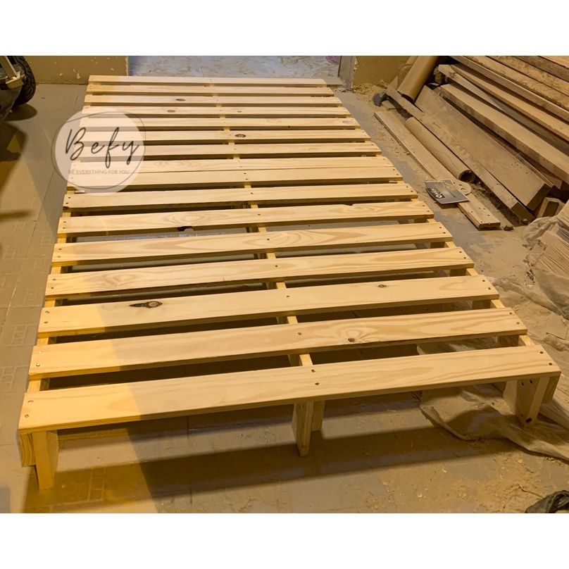 Giường Pallet Mặt Khít Gỗ Thông Mới 100% / Giường Pallet Gỗ Thông Gấp Gọn - BEFY