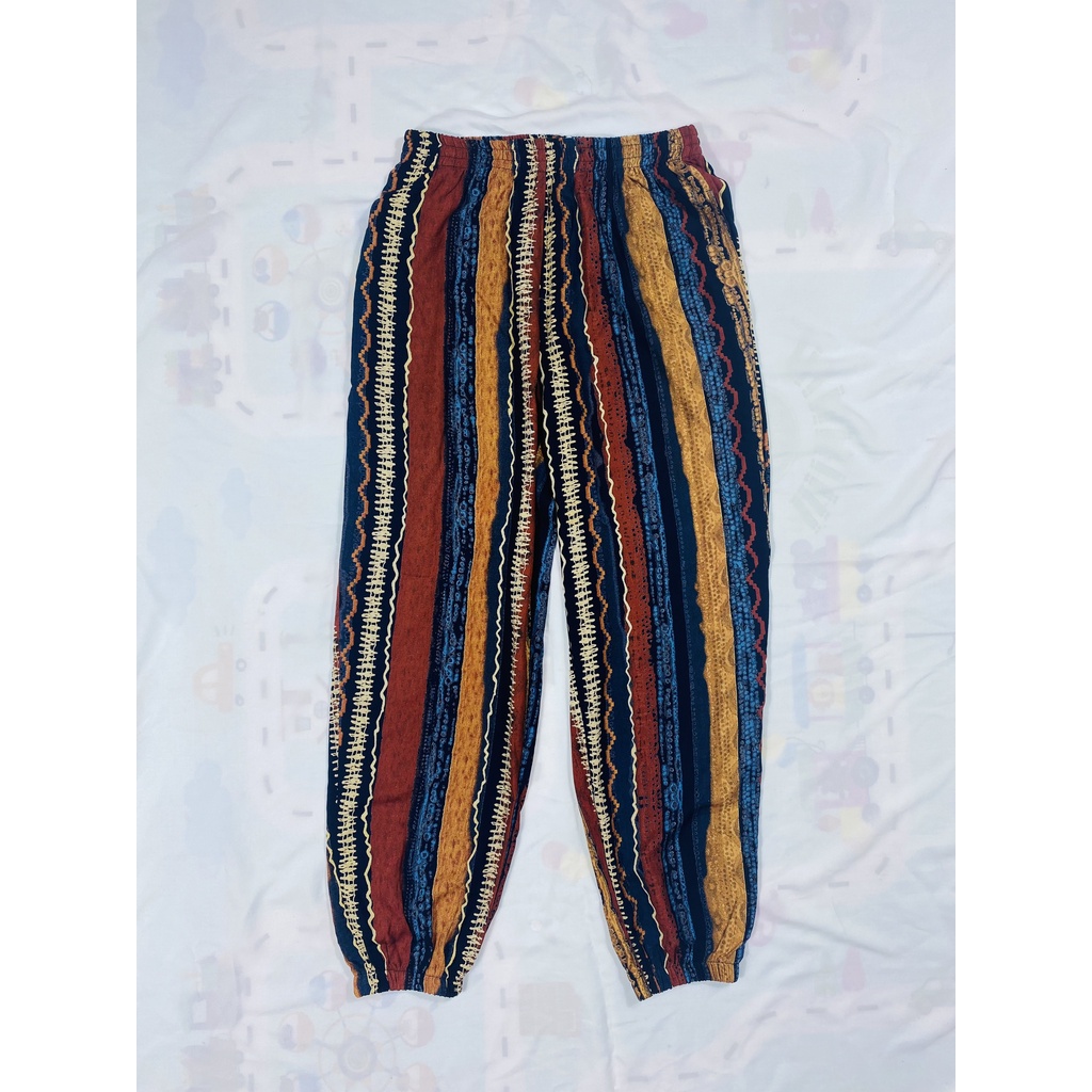 Quần lanh ống boom _ Quần lanh thổ cẩm bigsize 87 cân _QL