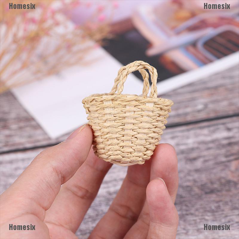 [HoMSI] 1:12 Dollhouse Mini Rattan Hand-woven Vegetable Food Storage Basket Doll Decor SUU