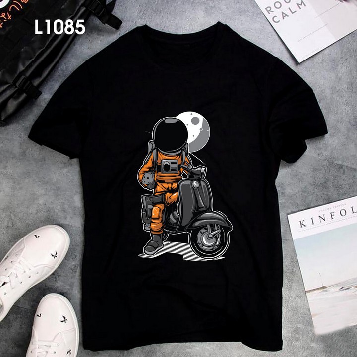 ABC- Áo thun nam nữ unisex ngắn tay cổ tròn Austronaut Vespa