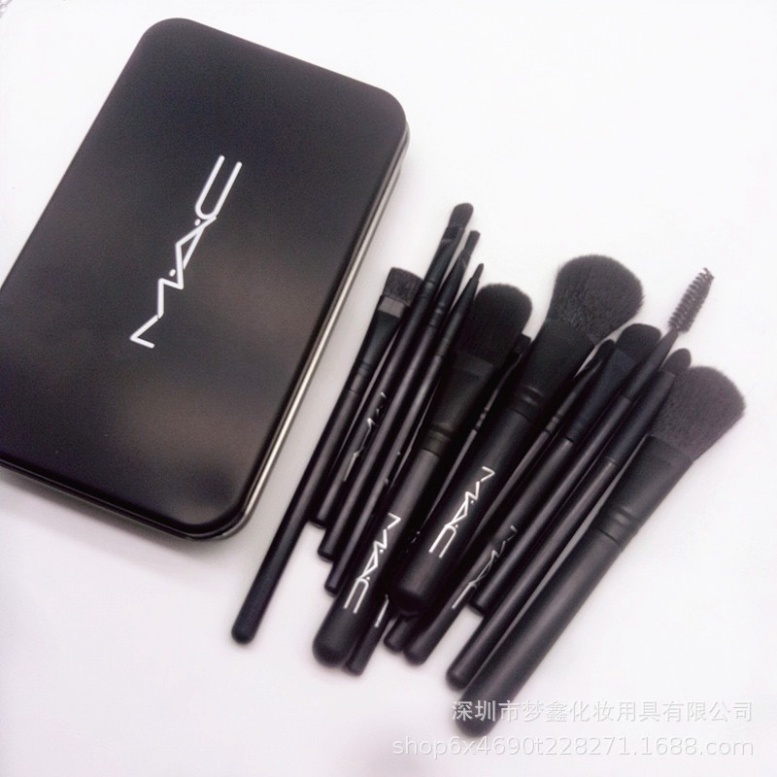 12 Cây Cọ Trang Điểm MAC, Hộp Đen Sang Trọng , Tặng Người Học MaKeup. ĐTBX