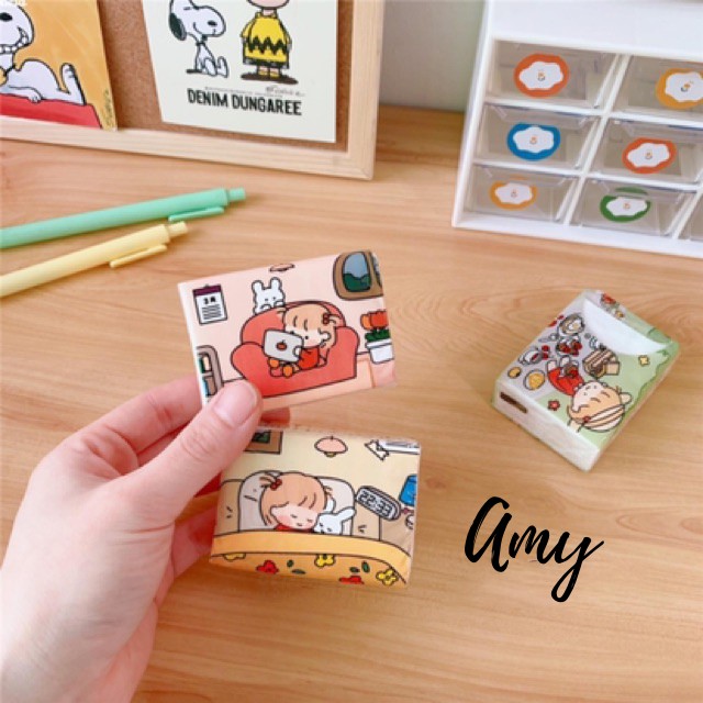 Gói Khăn Giấy Mini Cầm Tay Bỏ Túi Họa Tiết Cô Gái Nhật Cute AMY