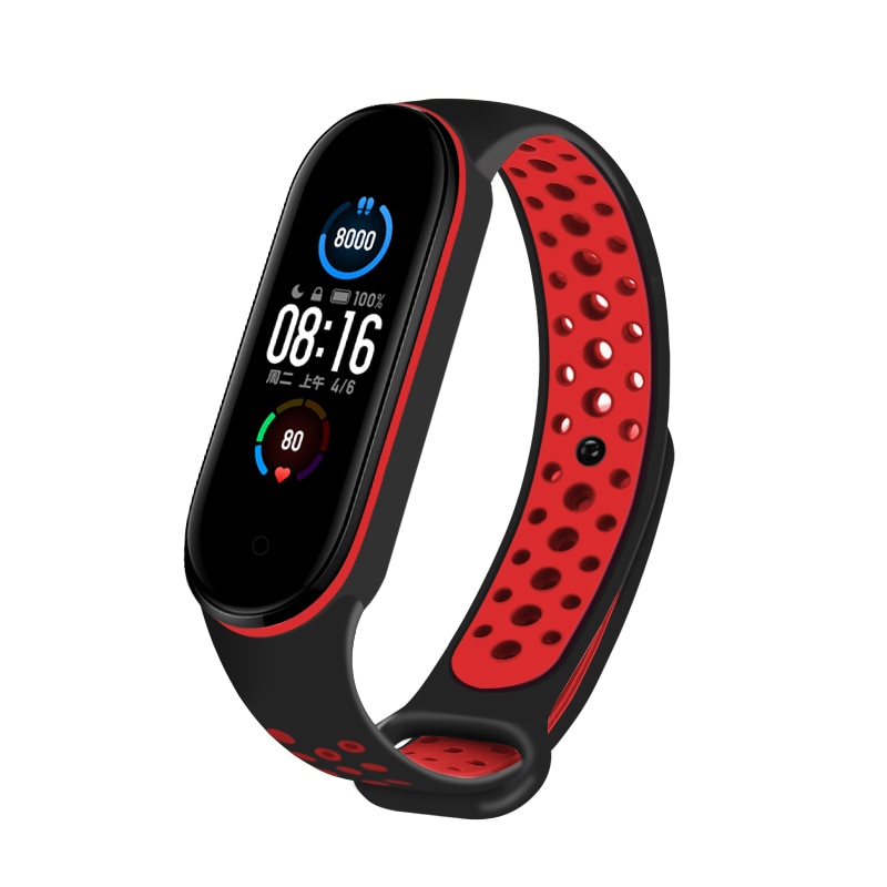 Dây Đeo Thay Thế Bằng Silicone + Miếng Dán Màn Hình Cho Đồng Hồ Thông Minh Mi Band 5