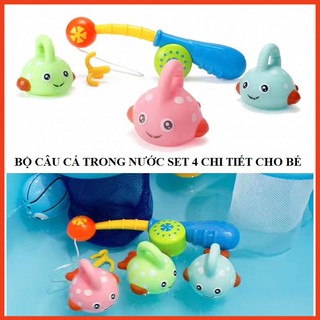 ĐỒ CHƠI NHÀ TẮM – BỘ CÂU CÁ TRONG NƯỚC SET 4 CHI TIẾT CHO BÉ_ntt