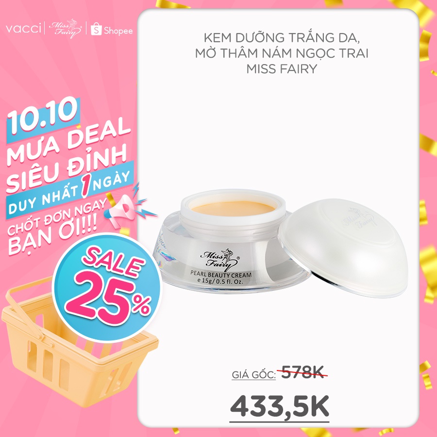 Kem Dưỡng Trắng Da, Mờ Thâm Nám Tinh Chất Ngọc Trai Miss Fairy