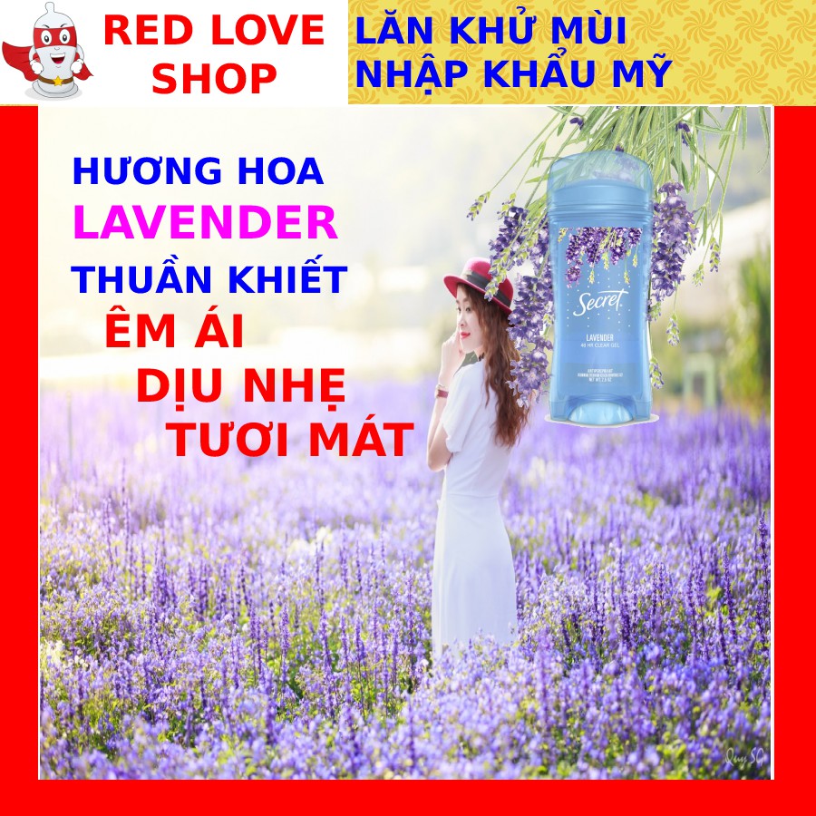 Lăn khử mùi cơ thể nữ Secret USA ✅ Hương Lavender #lankhumuinu