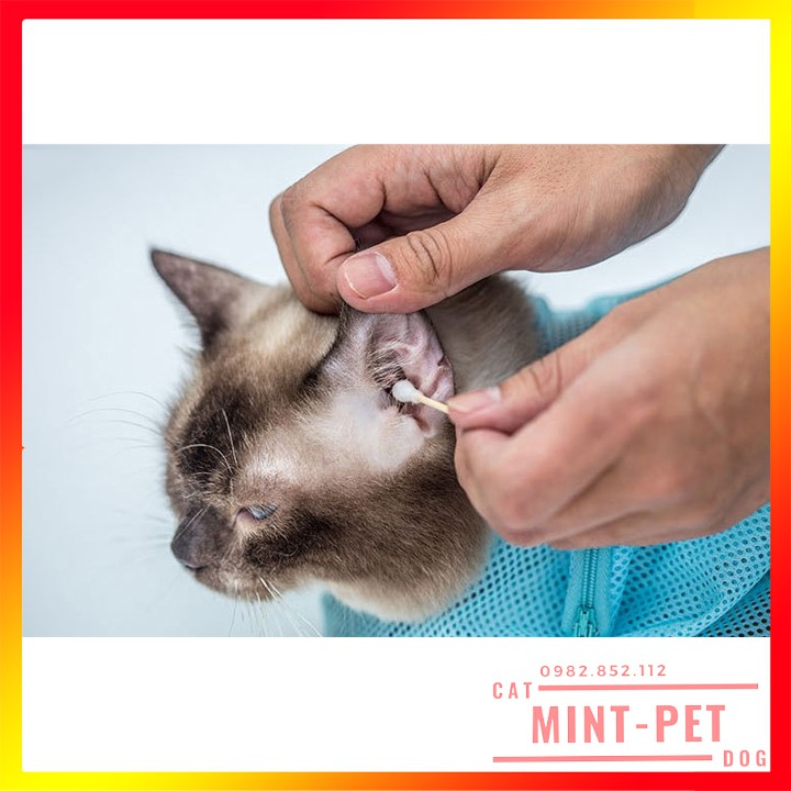 Túi Lưới Đa Năng Để Tắm, Tiêm, Cắt Móng, Vệ Sinh Tai Cho Mèo #MintPet
