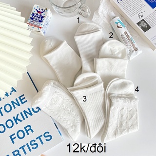Set tất trắng lolita cổ cao bèo nhún ulzzang style hàn
