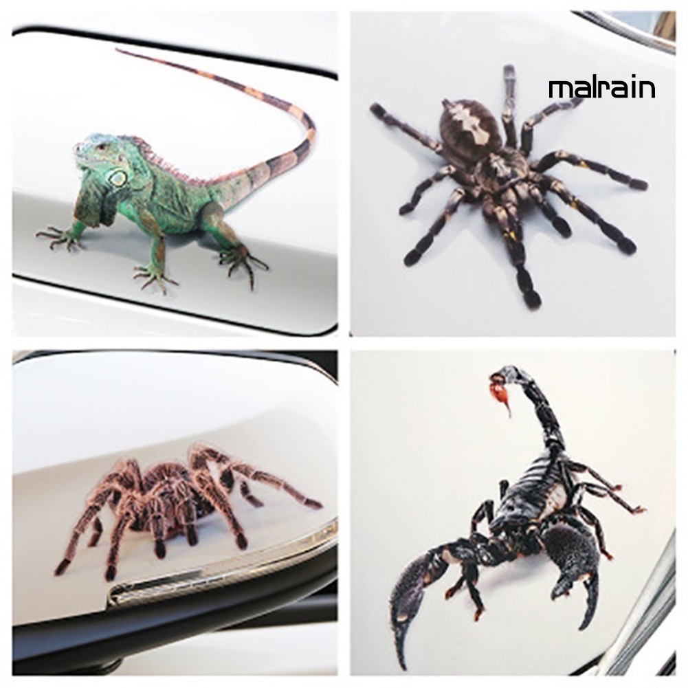 Đề Can 3D Hình Nhện / Thằn Lằn / Bò Cạp Trang Trí Gương Chiếu Hậu